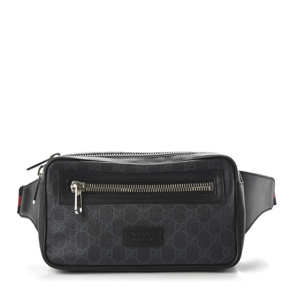 Gucci Soft GG Supreme Monogram Web Belt Bag Black Grey 1 of 11