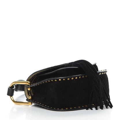Chloe Suede Calfskin Braided Mini Hudson Shoulder Bag Black 4 of 12