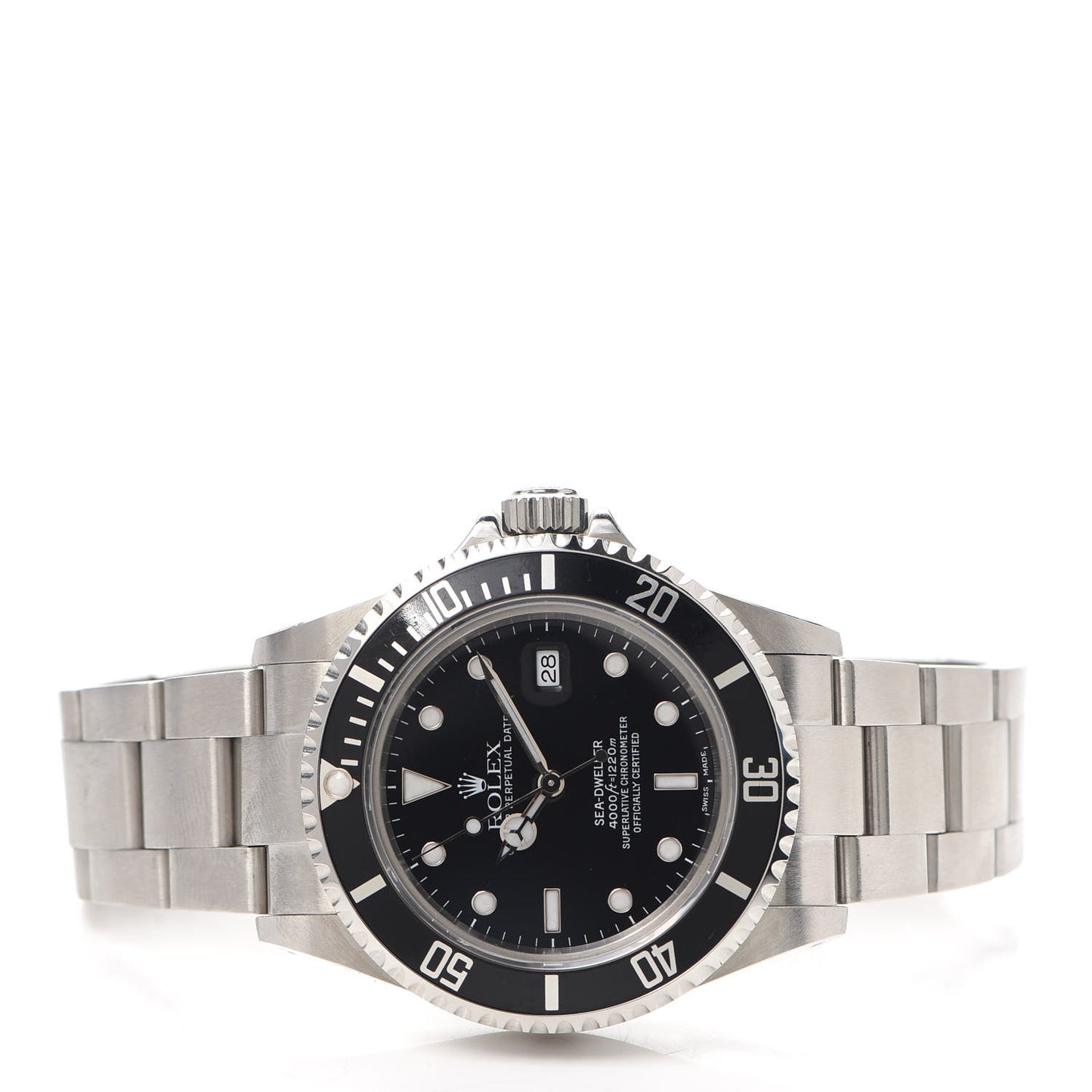 Stainless Steel 40mm Sea-Dweller Oyster Perpetual Watch Black 16600