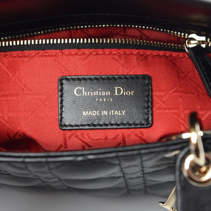 Christian Dior Lambskin Cannage Small Lucky Badges My Lady Dior Black 6 of 13