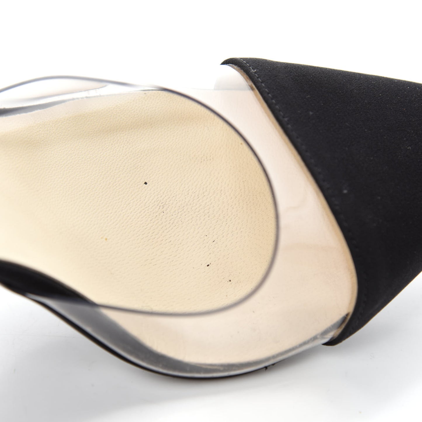 PVC Silk Crepe Cap Toe CC Pumps 39 Black