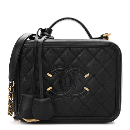 Chanel Caviar Quilted Medium CC Filigree Vanity Case Black 1 of 10