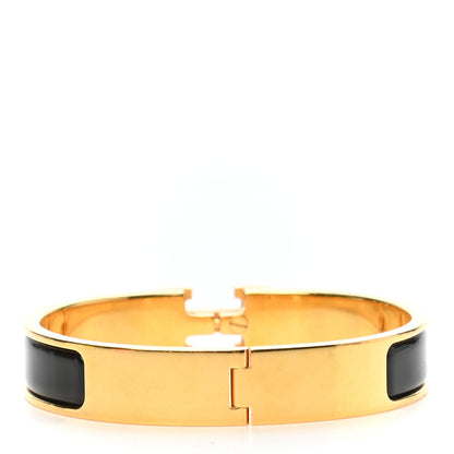 Hermes Enamel Narrow Clic Clac H Bracelet GM Black 3 of 5