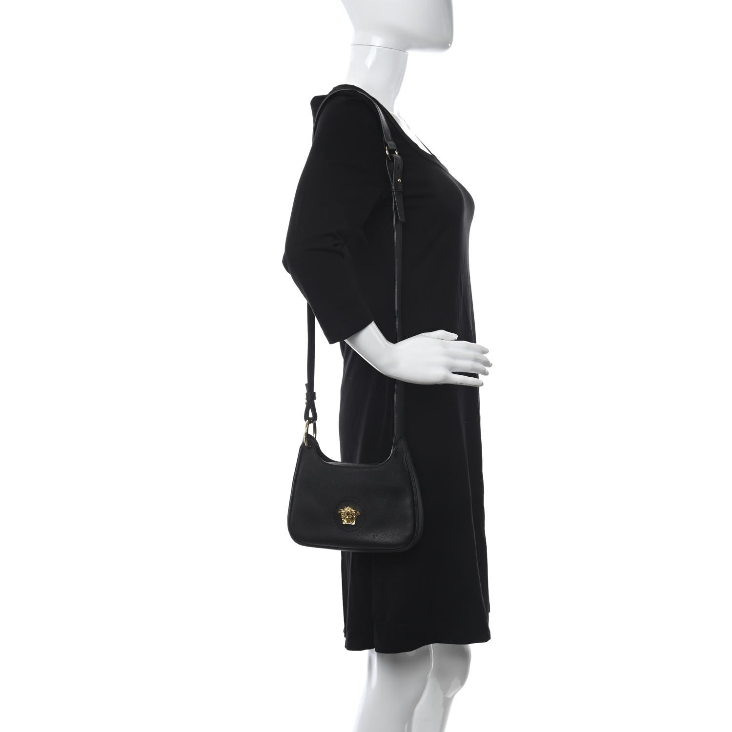Versace Calfskin La Medusa Small Hobo Crossbody Black 2 of 9