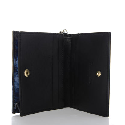 Christian Dior Calfskin Tie Mini Lady Dior Wallet Blue Multicolor 5 of 8
