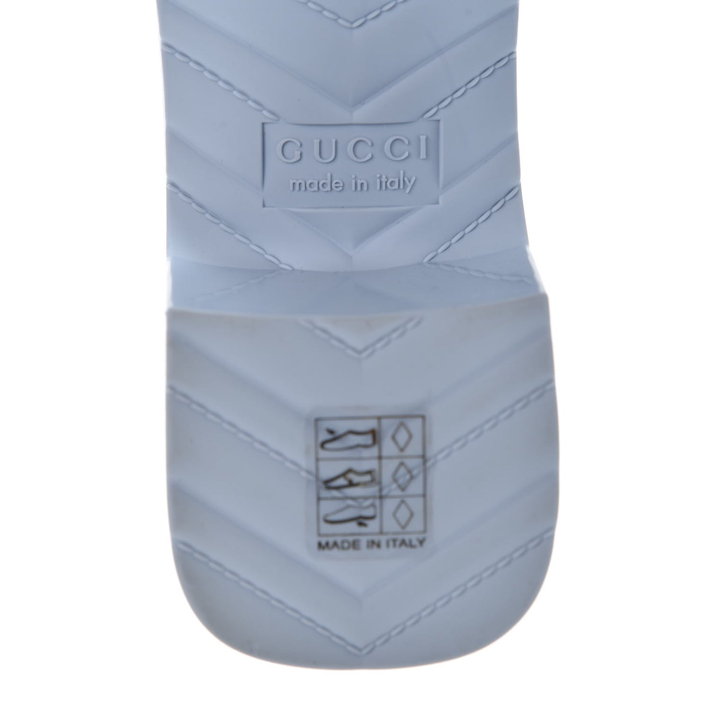 Rubber Gucci Logo Womens Platform 20/60mm Slide Sandals 38 Porcelain Light Blue