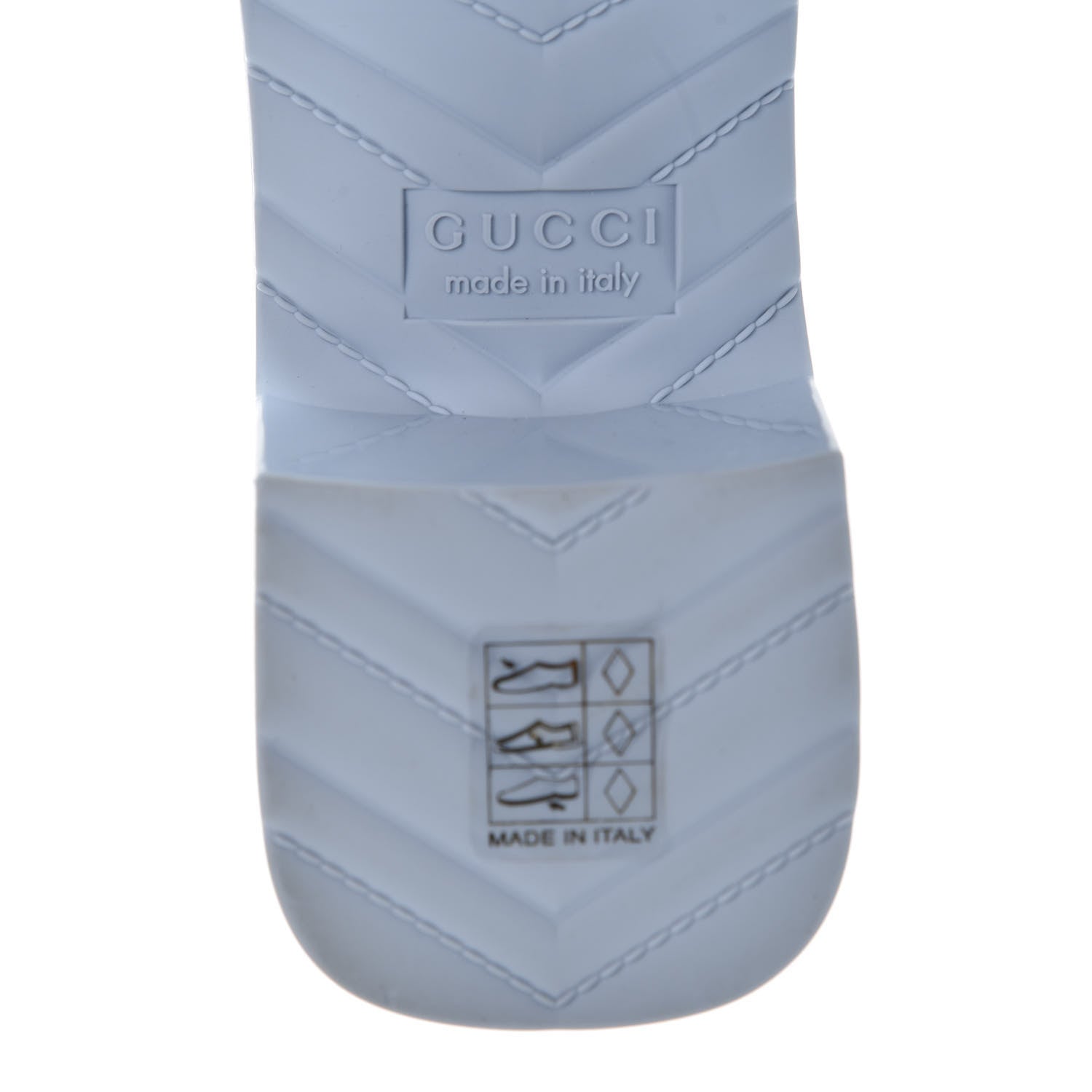 Gucci Rubber Gucci Logo Womens Platform 20/60mm Slide Sandals 38 Porcelain Light Blue 8 of 9