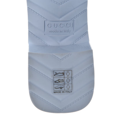 Gucci Rubber Gucci Logo Womens Platform 20/60mm Slide Sandals 38 Porcelain Light Blue 8 of 9