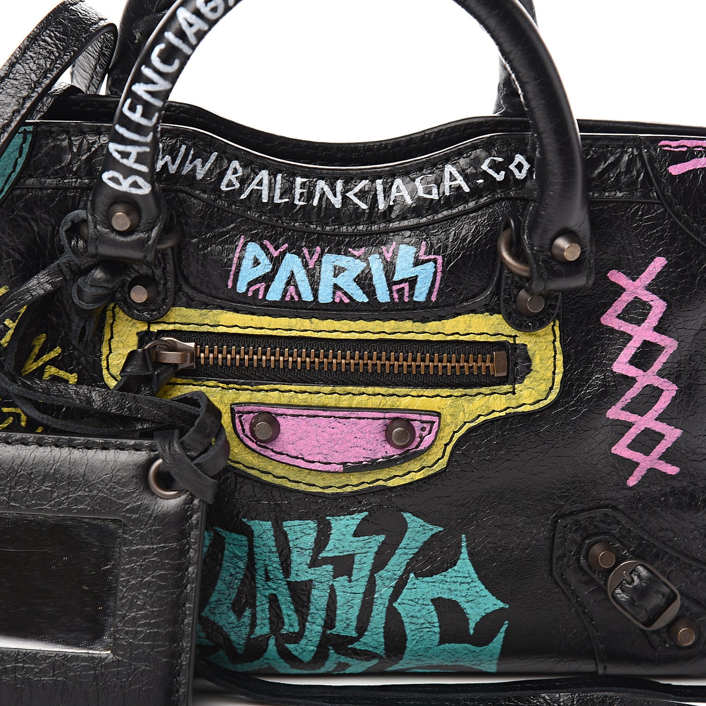 Agneau Graffiti Classic Hardware Nano City Black Multicolor