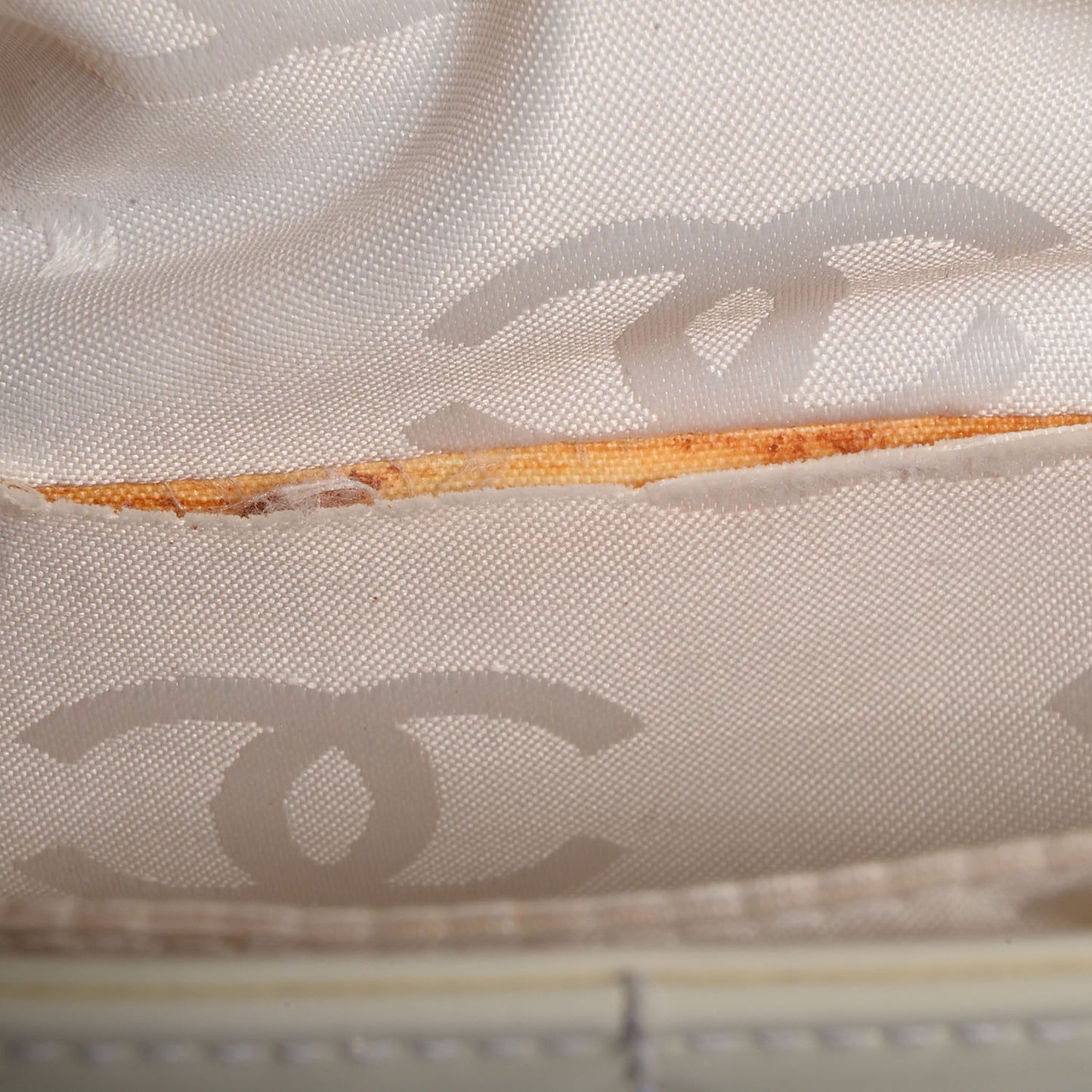 Patent Chocolate Bar East West Tote White