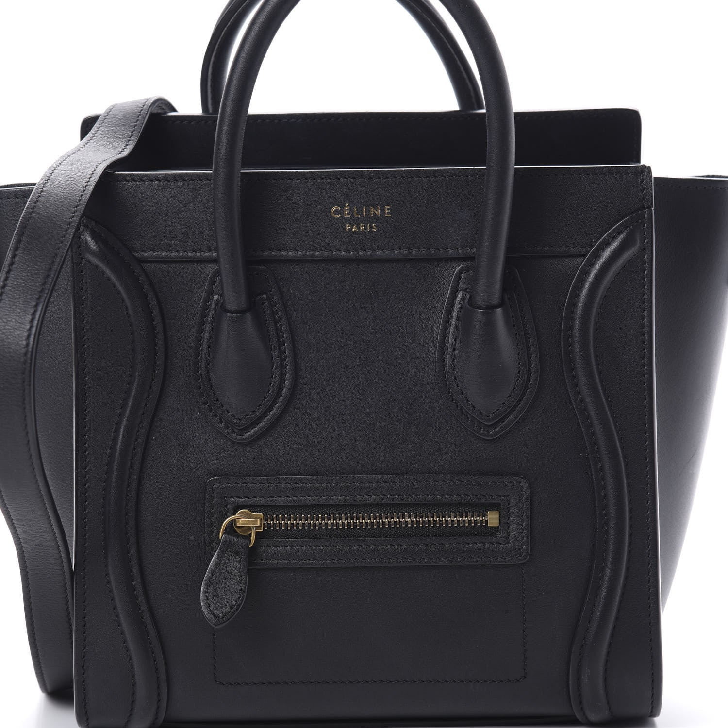 Celine Smooth Calfskin Nano Luggage Black 8 of 12