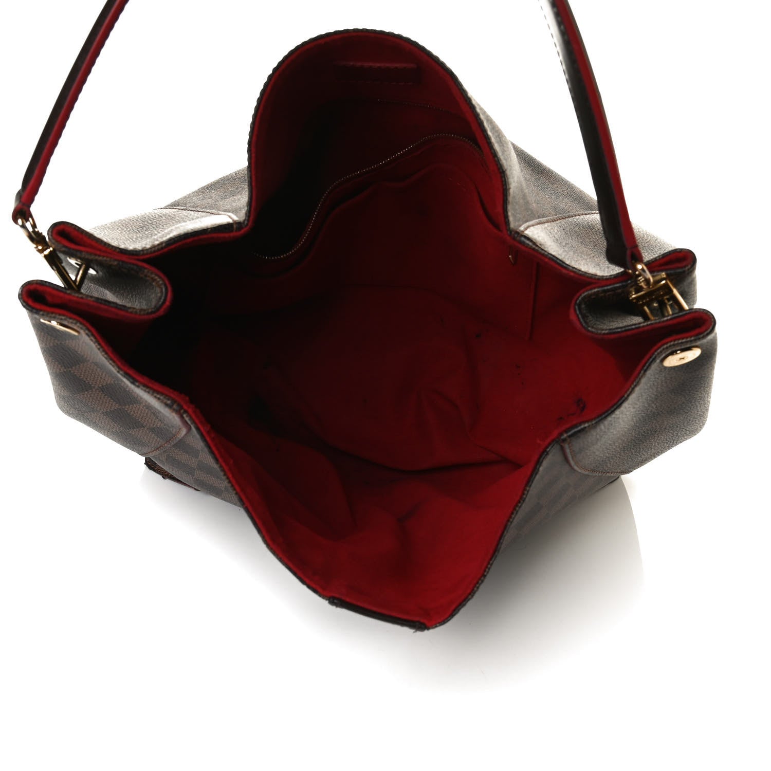 Louis Vuitton Damier Ebene Caissa Hobo Cherry 5 of 17