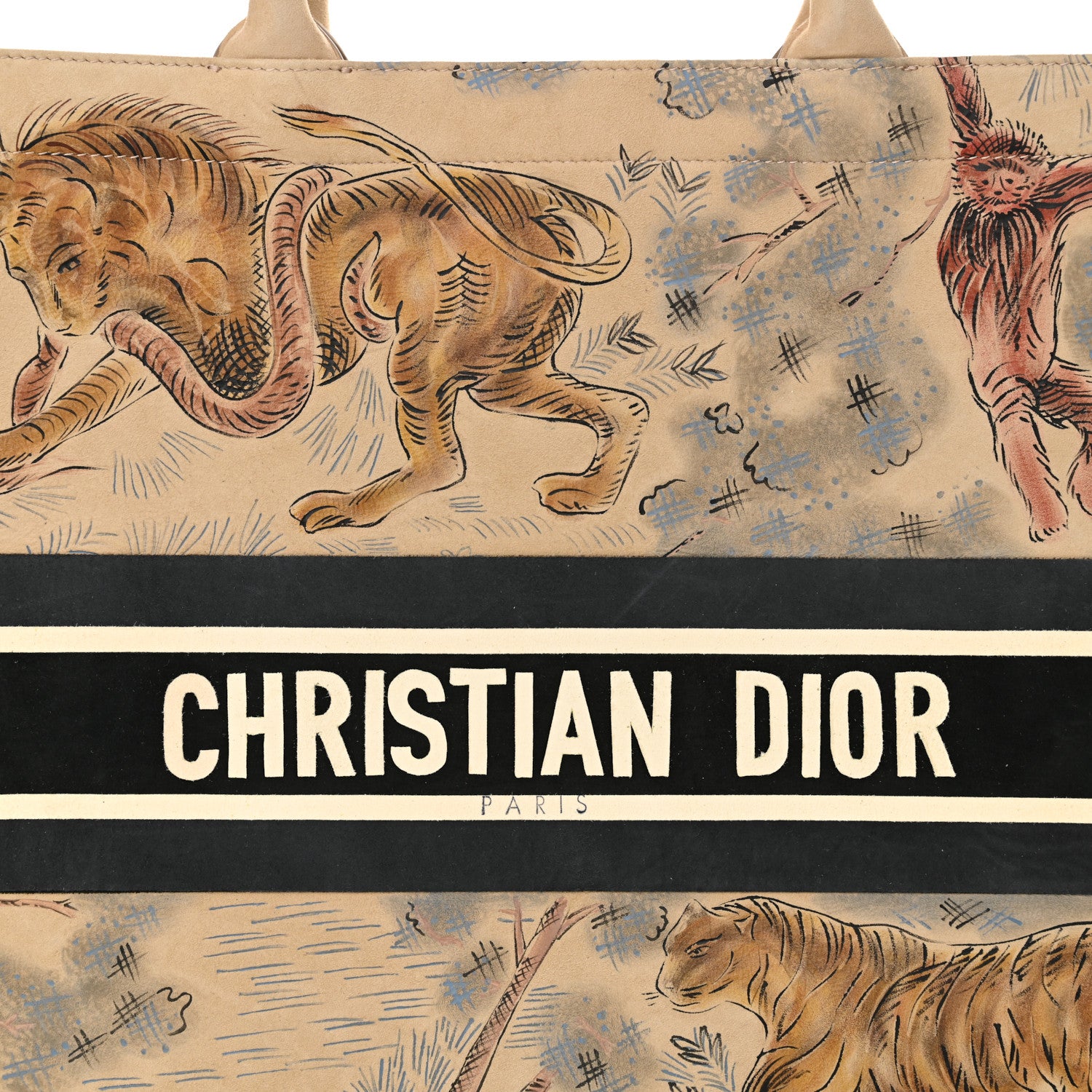 Christian Dior Suede Large Dioriviera Toile De Jouy Book Tote Beige Multicolor 8 of 13