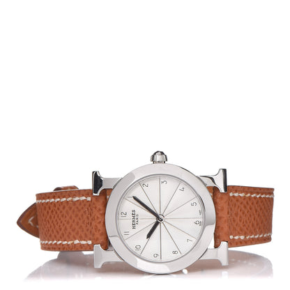 Hermes Stainless Steel Courchevel 25mm Heure H Ronde Quartz Watch Gold 3 of 10