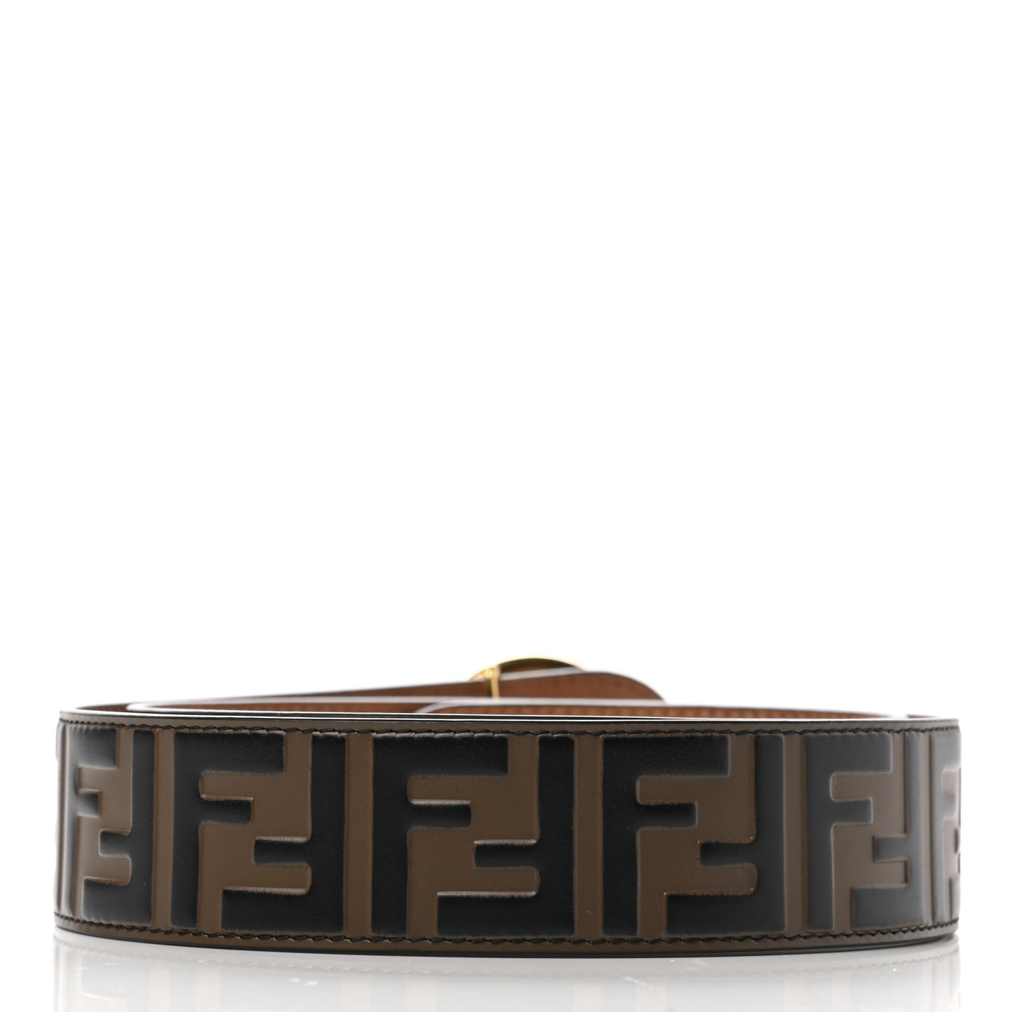 Vitello F is Fendi Bi-Color FF 1974 Embossed Belt 90 36 Maya Black