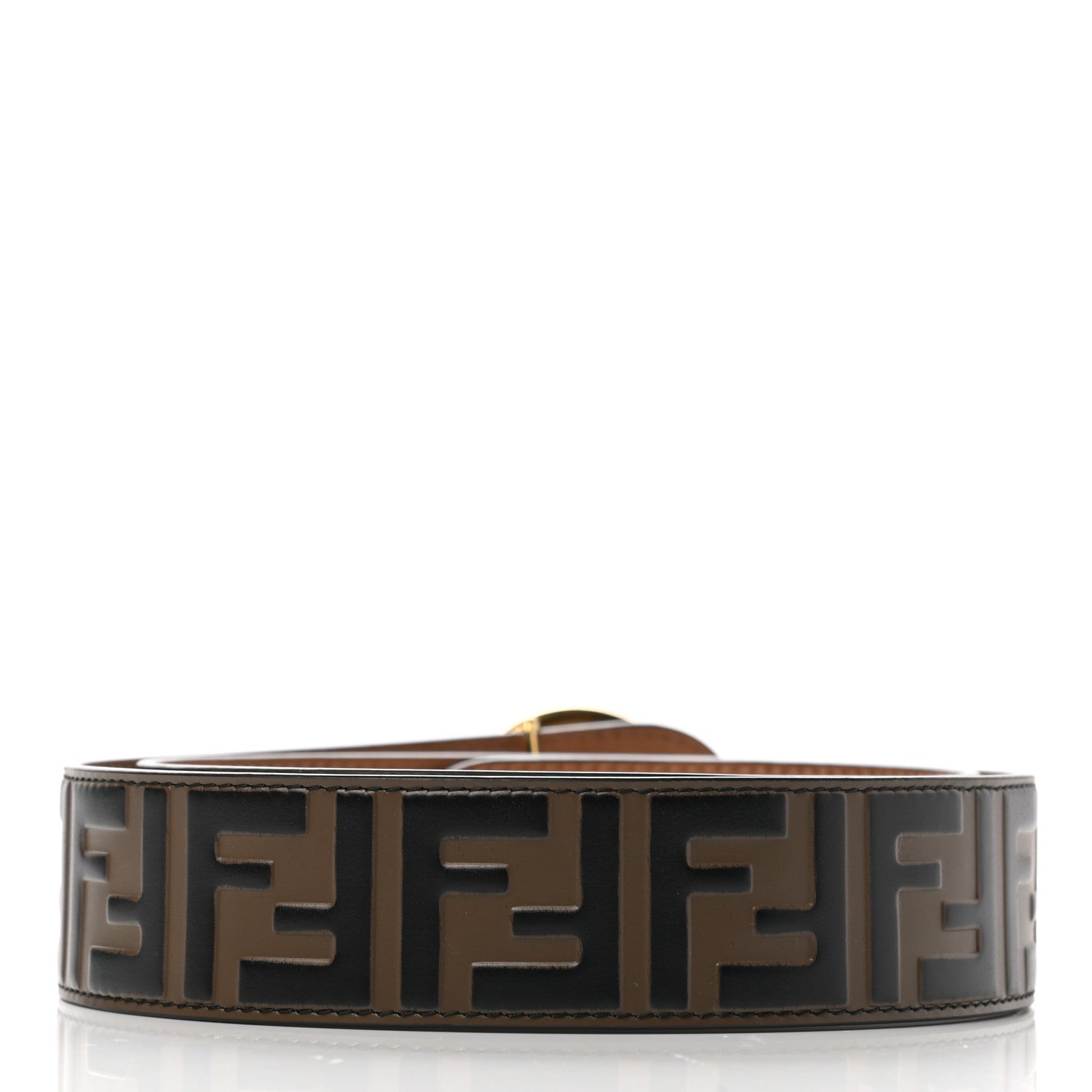 Fendi Vitello F is Fendi Bi-Color FF 1974 Embossed Belt 90 36 Maya Black 2 of 6
