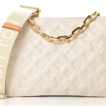 Louis Vuitton Lambskin Embossed Monogram Coussin PM Beige Cream 7 of 10