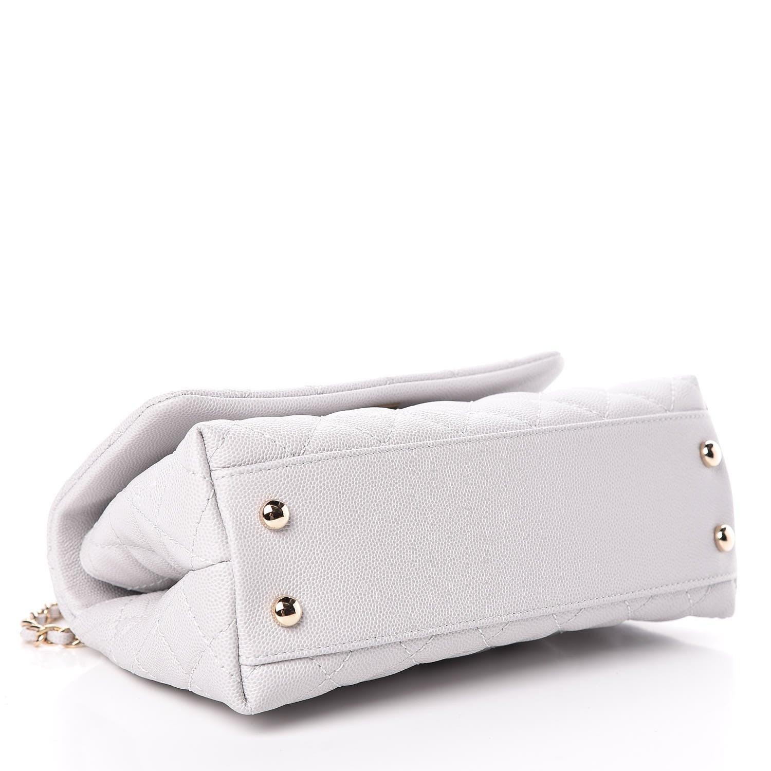 Chanel Caviar Quilted Mini Coco Handle Flap Light Grey 4 of 11