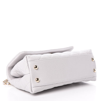 Chanel Caviar Quilted Mini Coco Handle Flap Light Grey 4 of 11