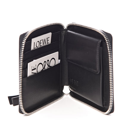 Loewe Calfskin Small Puzzle French Zip Around Wallet Black Pink Tulip Mocca 5 of 7