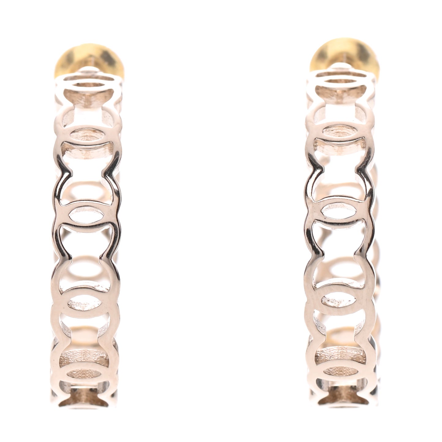 Metal CC Hoop Earrings Gold