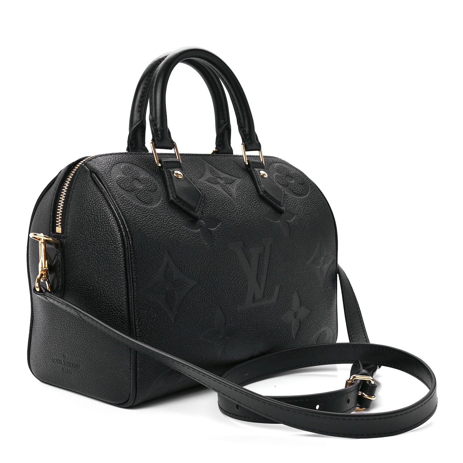 Louis Vuitton Empreinte Monogram Giant Speedy Bandouliere 25 Black 3 of 12
