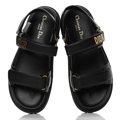 Christian Dior Lambskin Dioract Sandals 40.5 Black 2 of 8