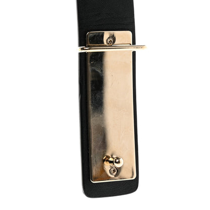Chanel Calfskin Logo Belt 75 30 Black 5 of 6