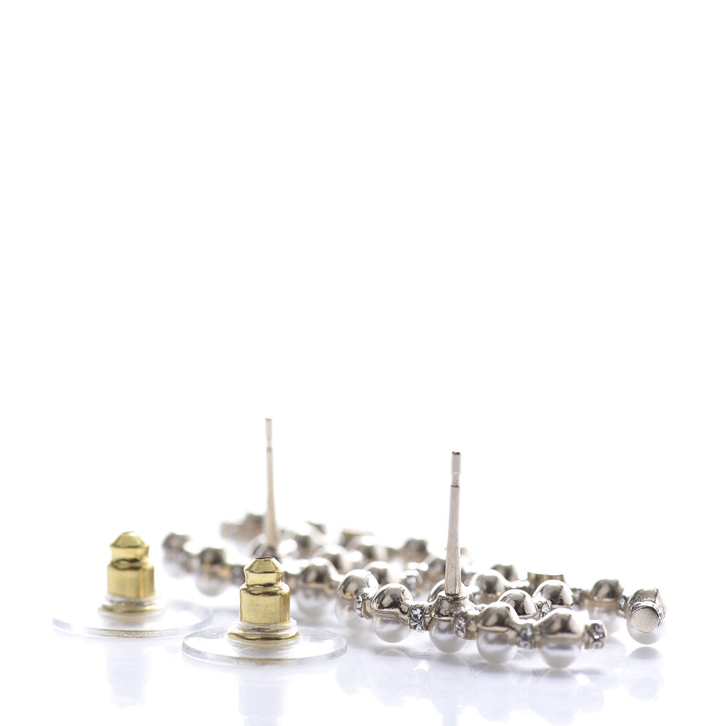 Pearl Crystal Nefertiti CC Earrings Gold
