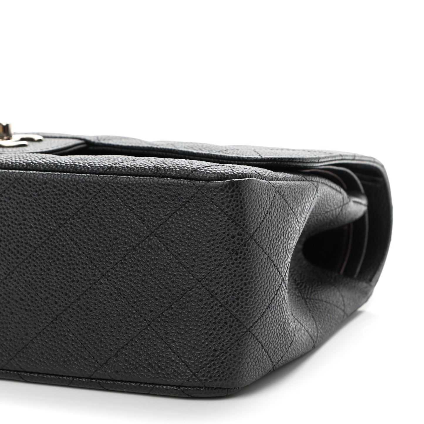 Caviar Quilted Jumbo Double Flap Black