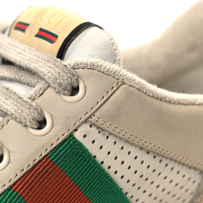Gucci GG Monogram Nubuck Web Womens Screener Sneakers 40.5 New Sand Dusty Milk Vintage Green 9 of 10