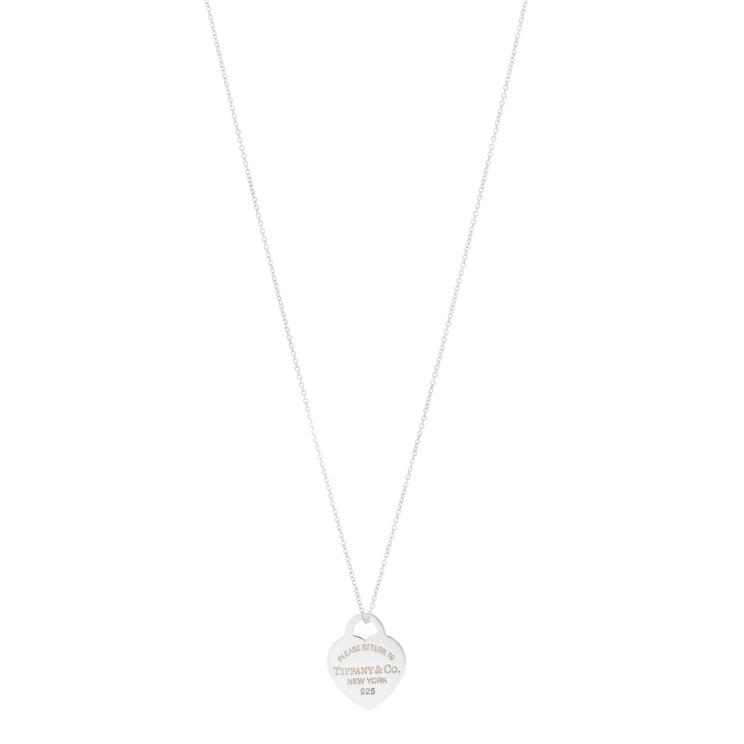 Tiffany Sterling Silver Small Return to Tiffany Heart Pendant Necklace 1 of 6