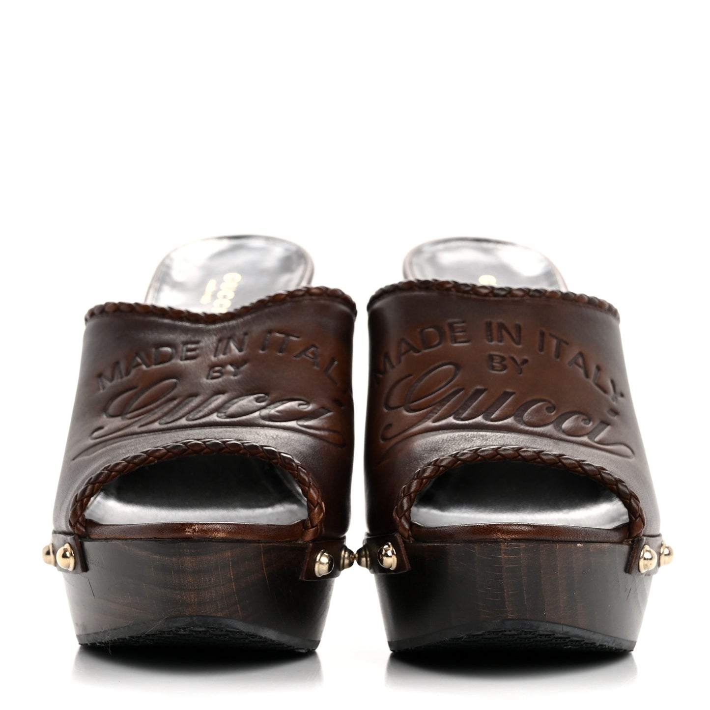 Saddle Soft Tamponato Platform Clog Slide Mules 39 Testa di Moro