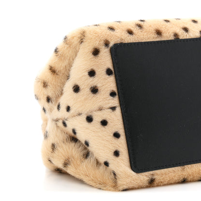 Chanel Pony Hair Cheetah Printed Lambskin Clutch With Chain Beige Black 9 of 11