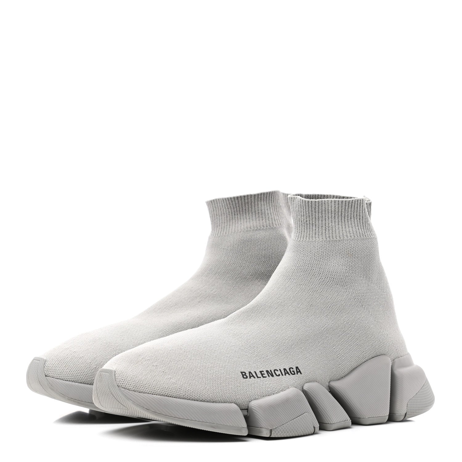 Balenciaga Technical 3D Recycled Knit Womens Speed 2.0 Sneakers 39 Monocolor Grey 3 of 10