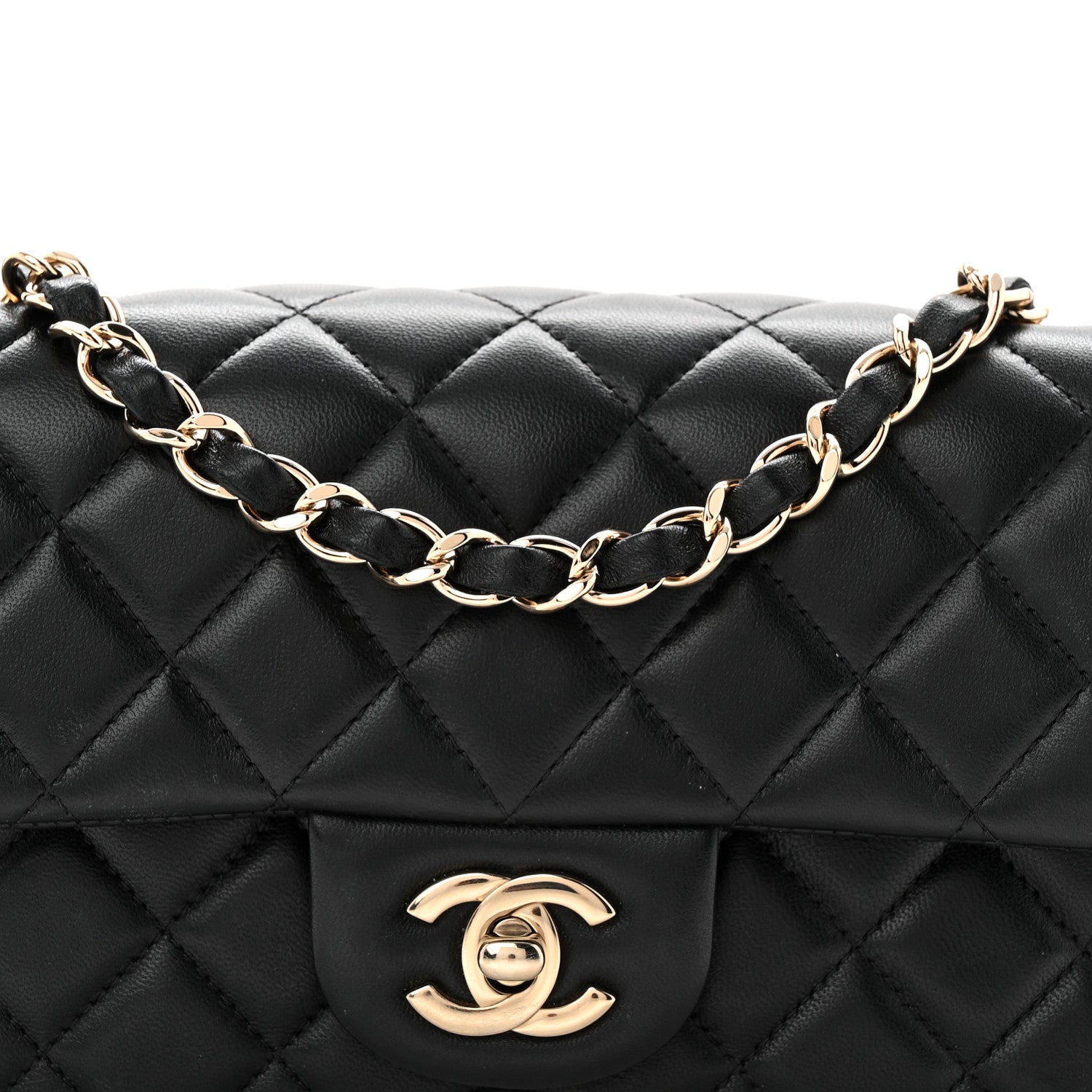 Chanel Lambskin Quilted Mini Rectangular Flap Black 8 of 11