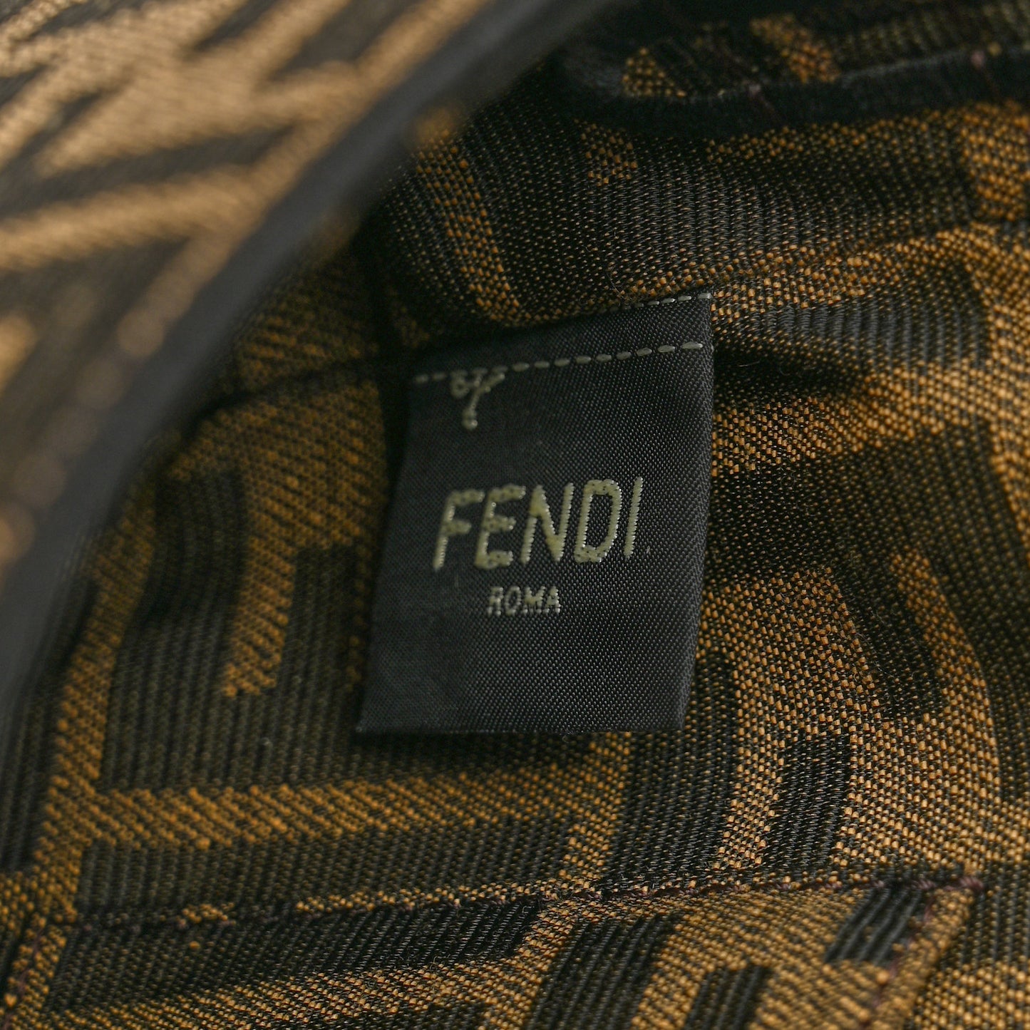 Fabric Jacquard FF 1974 Mini Baguette Tobacco Moro Black