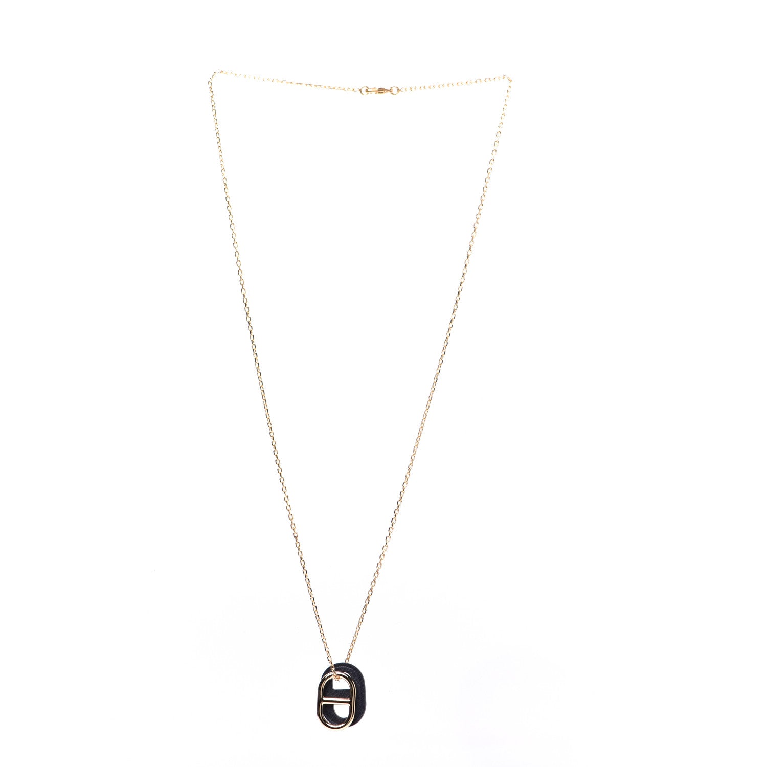 Hermes Swift O'Maillon Pendant Necklace Black 3 of 7