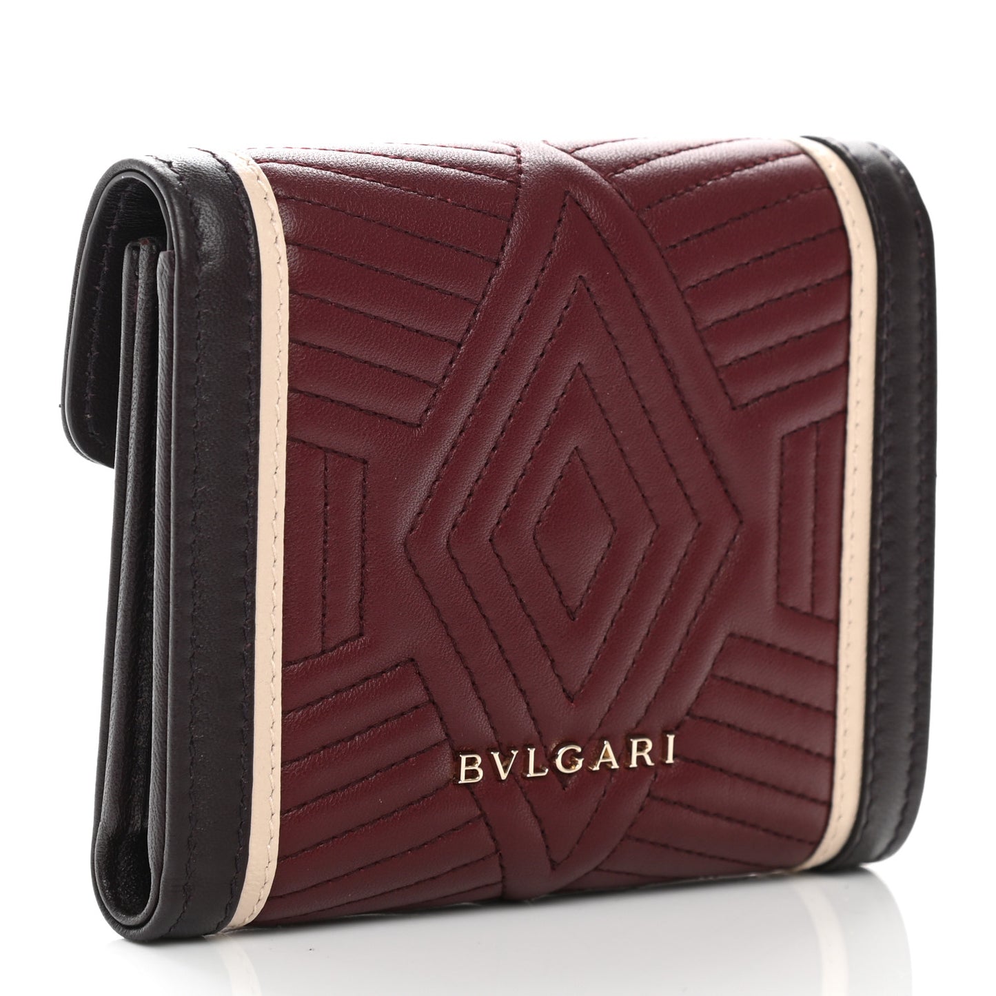 Quilted Nappa Smooth Calfskin Serpenti Forever Diamond Blast Wallet Dark Red
