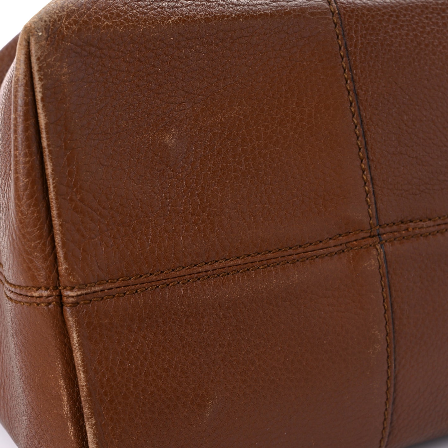 Pebbled Calfskin Medium Bree Shoulder Bag Nut Brown