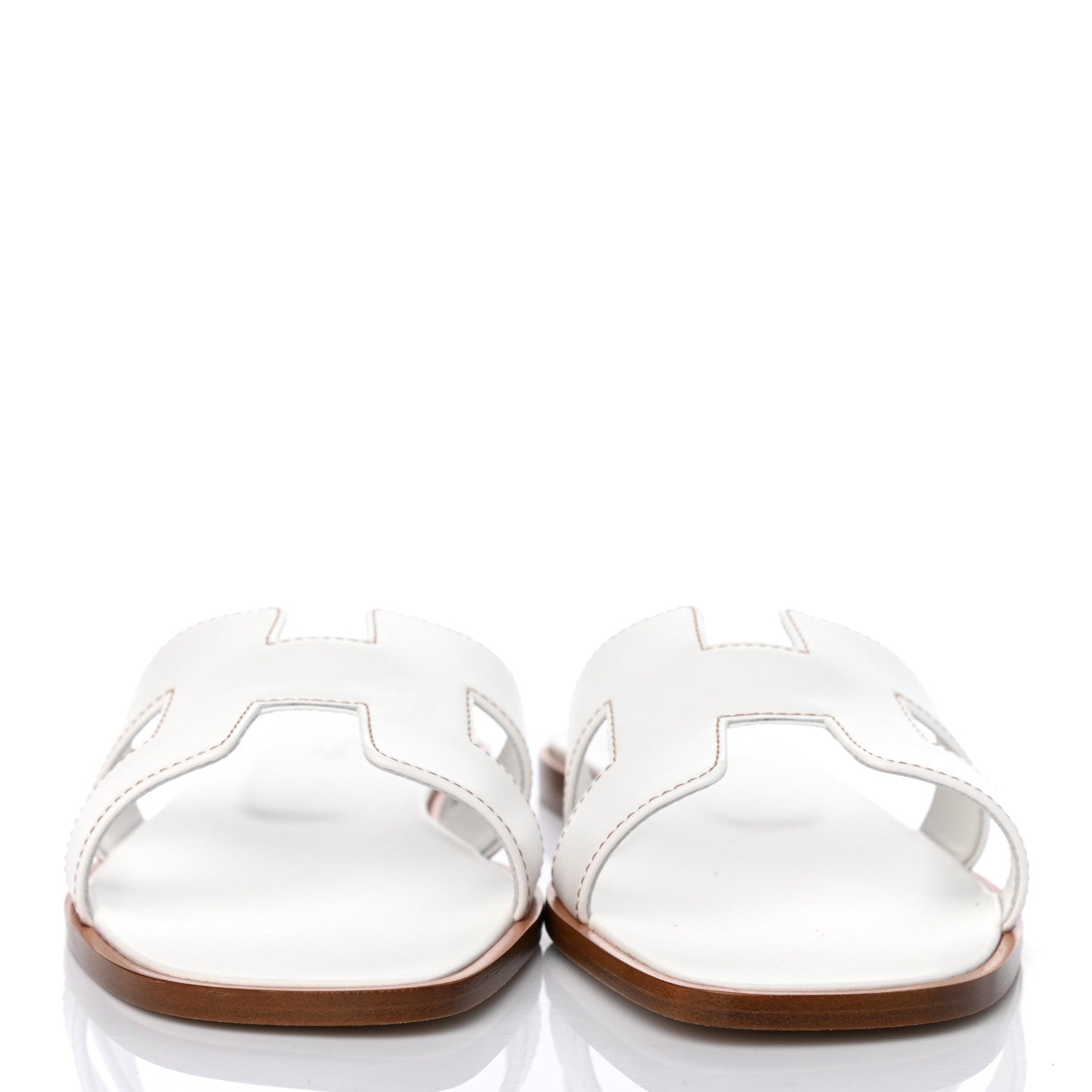 Hermes Box Calfskin Oran Sandals 39.5 White 2 of 4
