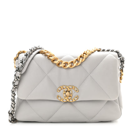 Chanel Lambskin Quilted Medium Chanel 19 Flap Grey 1 of 9