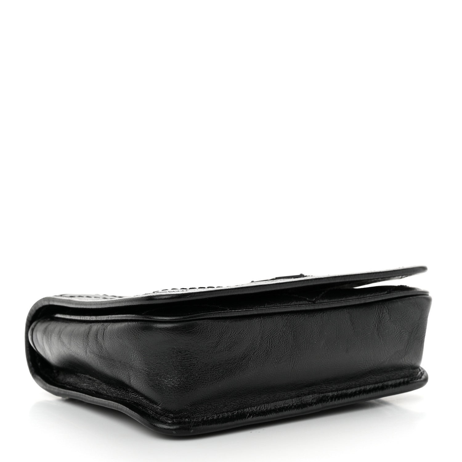 Saint Laurent Crinkled Calfskin Matelasse Monogram Niki Chain Wallet Black 4 of 10