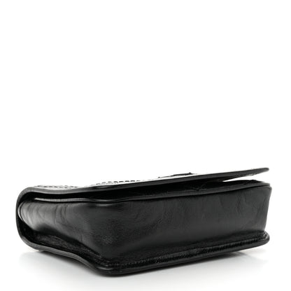 Saint Laurent Crinkled Calfskin Matelasse Monogram Niki Chain Wallet Black 4 of 10