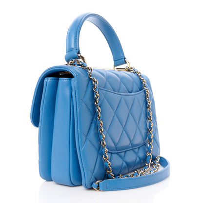 Chanel Lambskin Quilted Small Trendy CC Dual Handle Flap Bag Blue 3 of 11
