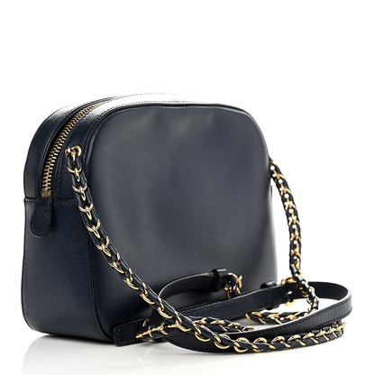 Salvatore Ferragamo Hammered Calfskin Lydia Bow Camera Bag Navy 3 of 11