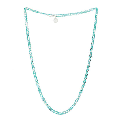 Tiffany Sterling Silver Enamel 1.75mm Chain Necklace Blue 2 of 5