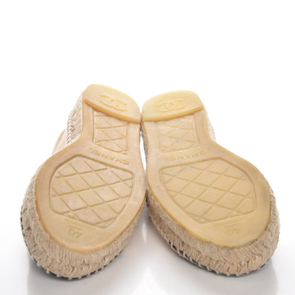 Chanel Lambskin CC Espadrilles 40 Beige Black 5 of 8