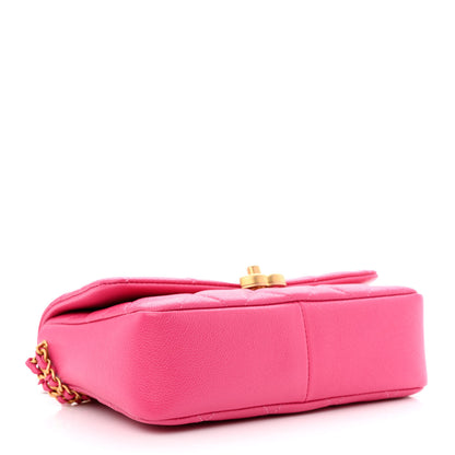 Chanel Shiny Caviar Quilted Small Chain Melody Flap Dark Pink 4 of 11