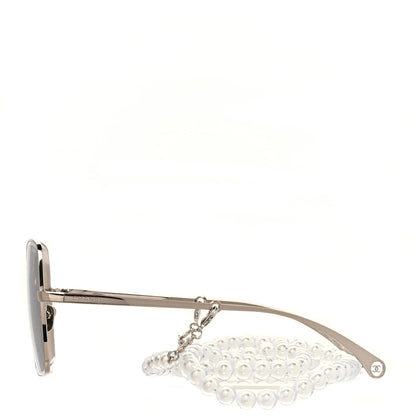Chanel Butterfly Removable Pearl Chain Sunglasses 4262 Brown 3 of 8